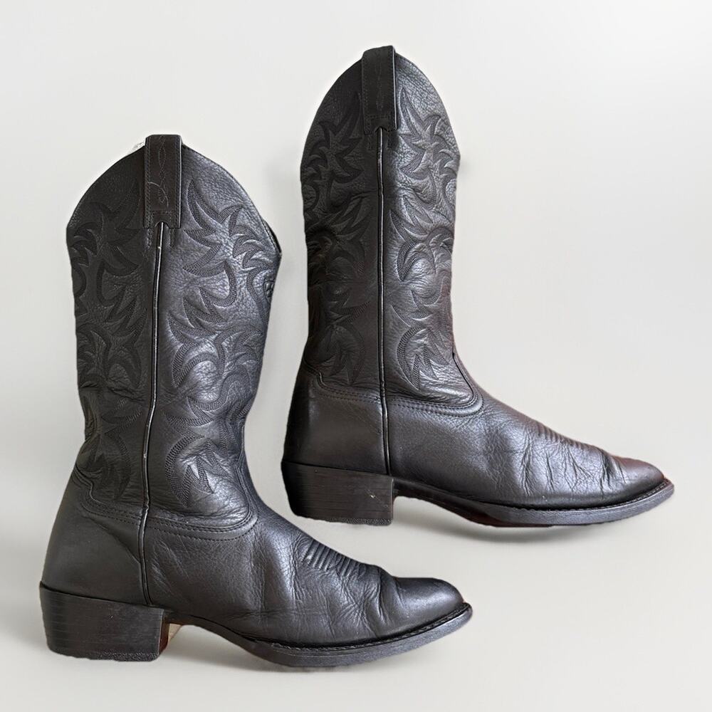 Ariat Western Boot Heritage 10002200 Black Leather Almond Toe Men’s US 10 EE